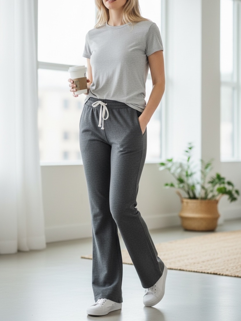 Vuori Drawstring Jogger Pants in Charcoal Gray